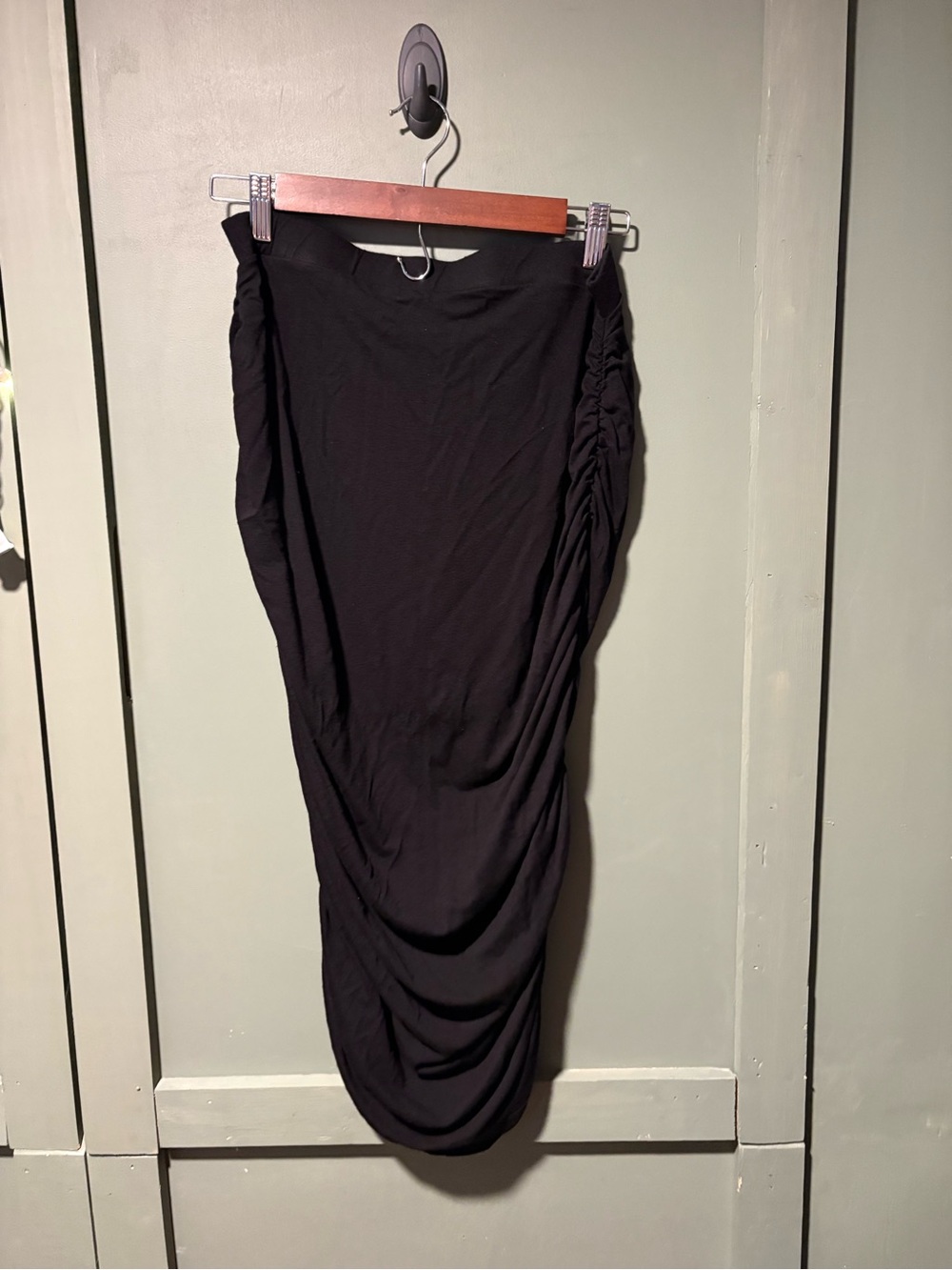 ASOS Black Ruched Side Midi dress